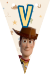 Banderin letra V Woody Toy Story imprimible gratis Banderin letra V Woody Toy Story imprimible gratis