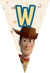 Banderin letra W Woody Toy Story imprimible gratis Banderin letra W Woody Toy Story imprimible gratis