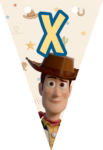 Banderin letra X Woody Toy Story imprimible gratis Banderin letra X Woody Toy Story imprimible gratis