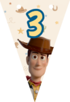 Banderin número 3 Woody Toy Story imprimible gratis Banderin número 3 Woody Toy Story imprimible gratis