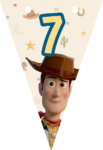 Banderin número 7 Woody Toy Story imprimible gratis Banderin número 7 Woody Toy Story imprimible gratis