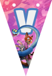 Banderin letra V Zootopia imprimible gratis Banderin letra V Zootopia imprimible gratis