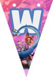 Banderin letra W Zootopia imprimible gratis Banderin letra W Zootopia imprimible gratis