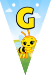 Banderin letra G Abejita Chiquitita imprimible gratis Banderin letra G Abejita Chiquitita imprimible gratis