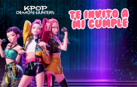 Tarjetita Invitación Kpop Demon Hunters kit imprimible Tarjetita Invitación Kpop Demon Hunters kit imprimible