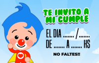Tarjetita Invitación Payasito Plim Plim kit imprimible Tarjetita Invitación Payasito Plim Plim kit imprimible