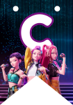Banderin letra C Kpop Demon Hunters imprimible gratis Banderin letra C Kpop Demon Hunters imprimible gratis