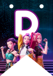 Banderin letra D Kpop Demon Hunters imprimible gratis Banderin letra D Kpop Demon Hunters imprimible gratis