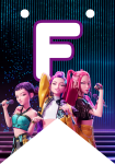 Banderin letra F Kpop Demon Hunters imprimible gratis Banderin letra F Kpop Demon Hunters imprimible gratis