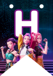 Banderin letra H Kpop Demon Hunters imprimible gratis Banderin letra H Kpop Demon Hunters imprimible gratis