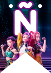 Banderin letra N Kpop Demon Hunters imprimible gratis Banderin letra N Kpop Demon Hunters imprimible gratis