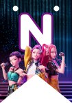 Banderin letra N Kpop Demon Hunters imprimible gratis Banderin letra N Kpop Demon Hunters imprimible gratis