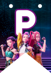 Banderin letra P Kpop Demon Hunters imprimible gratis Banderin letra P Kpop Demon Hunters imprimible gratis