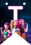 Banderin letra T Kpop Demon Hunters imprimible gratis Banderin letra T Kpop Demon Hunters imprimible gratis