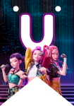 Banderin letra U Kpop Demon Hunters imprimible gratis Banderin letra U Kpop Demon Hunters imprimible gratis
