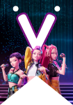 Banderin letra V Kpop Demon Hunters imprimible gratis Banderin letra V Kpop Demon Hunters imprimible gratis