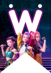 Banderin letra W Kpop Demon Hunters imprimible gratis Banderin letra W Kpop Demon Hunters imprimible gratis