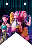 Banderines imprimibles gratis Kpop Demon Hunters con abecedario completo A-Z