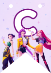 Banderin letra C Las Guerreras Kpop imprimible gratis Banderin letra C Las Guerreras Kpop imprimible gratis