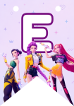 Banderin letra E Las Guerreras Kpop imprimible gratis Banderin letra E Las Guerreras Kpop imprimible gratis