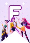 Banderin letra F Las Guerreras Kpop imprimible gratis Banderin letra F Las Guerreras Kpop imprimible gratis