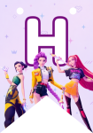 Banderin letra H Las Guerreras Kpop imprimible gratis Banderin letra H Las Guerreras Kpop imprimible gratis