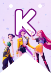 Banderin letra K Las Guerreras Kpop imprimible gratis Banderin letra K Las Guerreras Kpop imprimible gratis
