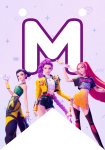 Banderin letra M Las Guerreras Kpop imprimible gratis Banderin letra M Las Guerreras Kpop imprimible gratis