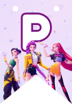 Banderin letra P Las Guerreras Kpop imprimible gratis Banderin letra P Las Guerreras Kpop imprimible gratis