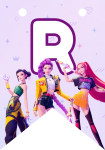 Banderin letra R Las Guerreras Kpop imprimible gratis Banderin letra R Las Guerreras Kpop imprimible gratis