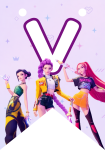 Banderin letra V Las Guerreras Kpop imprimible gratis Banderin letra V Las Guerreras Kpop imprimible gratis