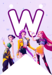 Banderin letra W Las Guerreras Kpop imprimible gratis Banderin letra W Las Guerreras Kpop imprimible gratis