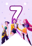 Banderin número 7 Las Guerreras Kpop imprimible gratis Banderin número 7 Las Guerreras Kpop imprimible gratis