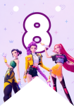 Banderin número 8 Las Guerreras Kpop imprimible gratis Banderin número 8 Las Guerreras Kpop imprimible gratis