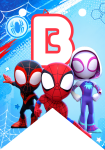 Banderin letra B Banderines Spidey and his Amazing Friends imprimible gratis