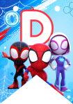 Banderin letra D Banderines Spidey and his Amazing Friends imprimible gratis
