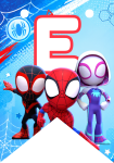 Banderin letra E Banderines Spidey and his Amazing Friends imprimible gratis
