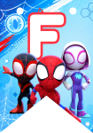 Banderin letra F Banderines Spidey and his Amazing Friends imprimible gratis