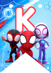 Banderin letra K Banderines Spidey and his Amazing Friends imprimible gratis