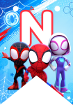 Banderin letra N Banderines Spidey and his Amazing Friends imprimible gratis