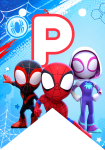 Banderin letra P Banderines Spidey and his Amazing Friends imprimible gratis
