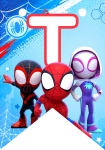 Banderin letra T Banderines Spidey and his Amazing Friends imprimible gratis Banderin letra T Banderines Spidey and his Amazing Friends imprimible gratis