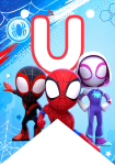 Banderin letra U Banderines Spidey and his Amazing Friends imprimible gratis Banderin letra U Banderines Spidey and his Amazing Friends imprimible gratis