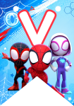 Banderin letra V Banderines Spidey and his Amazing Friends imprimible gratis Banderin letra V Banderines Spidey and his Amazing Friends imprimible gratis
