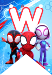 Banderin letra W Banderines Spidey and his Amazing Friends imprimible gratis Banderin letra W Banderines Spidey and his Amazing Friends imprimible gratis