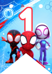 Banderin número 1 Banderines Spidey and his Amazing Friends imprimible gratis Banderin número 1 Banderines Spidey and his Amazing Friends imprimible gratis