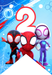 Banderin número 2 Banderines Spidey and his Amazing Friends imprimible gratis Banderin número 2 Banderines Spidey and his Amazing Friends imprimible gratis