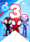 Banderin número 3 Banderines Spidey and his Amazing Friends imprimible gratis Banderin número 3 Banderines Spidey and his Amazing Friends imprimible gratis