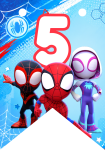 Banderin número 5 Banderines Spidey and his Amazing Friends imprimible gratis Banderin número 5 Banderines Spidey and his Amazing Friends imprimible gratis