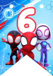 Banderin número 6 Banderines Spidey and his Amazing Friends imprimible gratis Banderin número 6 Banderines Spidey and his Amazing Friends imprimible gratis